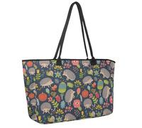 Grande borsa da spiaggia da donna, borsa da viaggio con fiori di riccio con tasche, borsa a tracolla impermeabile, Multicolore 1., 14.5x20.8x5.5in/37x53x14cm