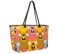 Grande borsa da spiaggia da donna, borsa da viaggio con motivo astronave alieni ufo invasione verde con tasche borsa a tracolla impermeabile, Multicolore 12., 14.5x20.8x5.5in/37x53x14cm