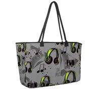 Grande borsa da spiaggia da donna, borsa da viaggio con motivo astronave alieni ufo invasione verde con tasche borsa a tracolla impermeabile, Multicolore 6., 14.5x20.8x5.5in/37x53x14cm