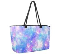 Grande borsa da spiaggia da donna, borsa da viaggio con silhouette di unicorno magico e stella, borsa da viaggio con tasche, borsa a tracolla impermeabile, Multicolore 12., 14.5x20.8x5.5in/37x53x14cm