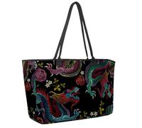 Grande borsa da spiaggia da donna, borsa da viaggio con silhouette di unicorno magico e stella, borsa da viaggio con tasche, borsa a tracolla impermeabile, Multicolore 5., 14.5x20.8x5.5in/37x53x14cm