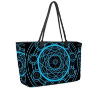 Grande borsa da spiaggia da donna, borsa da viaggio magica con sole, luna, stella, con tasche, borsa a tracolla impermeabile, Multicolore 1., 14.5x20.8x5.5in/37x53x14cm