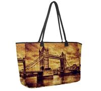 Grande borsa da spiaggia da donna, borsa da viaggio Paris Pisa con tasche, borsa a tracolla impermeabile, Multicolore 10., 14.5x20.8x5.5in/37x53x14cm