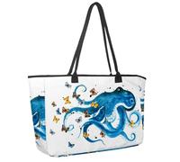 Grande borsa da spiaggia da donna, camaleonte con ciliegia, borsa da viaggio con tasche, borsa a tracolla impermeabile, Multicolore 12., 14.5x20.8x5.5in/37x53x14cm