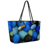 Grande borsa da spiaggia da donna, camaleonte con ciliegia, borsa da viaggio con tasche, borsa a tracolla impermeabile, Multicolore 9, 14.5x20.8x5.5in/37x53x14cm