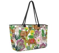 Grande borsa da spiaggia da donna, con motivo psichedelico con occhi chiusi e aperti, borsa da viaggio con tasche, borsa a tracolla impermeabile, Multicolore 8., 14.5x20.8x5.5in/37x53x14cm