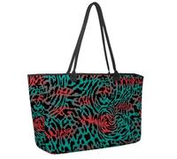 Grande borsa da spiaggia da donna, con motivo psichedelico con occhi chiusi e aperti, borsa da viaggio con tasche, borsa a tracolla impermeabile, Multicolore 11, 14.5x20.8x5.5in/37x53x14cm
