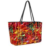 Grande borsa da spiaggia da donna, con unicorno, blu, rosa, ali di capelli, arcobaleno, borsa da viaggio con tasche, borsa a tracolla impermeabile, Multicolore 8., 14.5x20.8x5.5in/37x53x14cm
