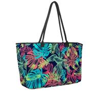 Grande borsa da spiaggia da donna, Cool Galazy World Map Travel Tote con tasche impermeabile borsa a tracolla, Multicolore 3, 14.5x20.8x5.5in/37x53x14cm