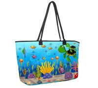 Grande borsa da spiaggia da donna, graziosa borsa a tracolla impermeabile con tasche per la famiglia di polli, canta, mangiare, ballare, Multicolore 2., 14.5x20.8x5.5in/37x53x14cm