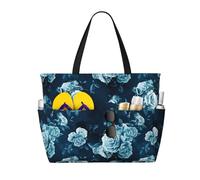 Grande borsa da spiaggia impermeabile a prova di sabbia - Ink Rose carino borsa da spiaggia da donna con cerniera