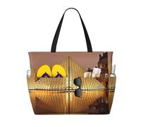 Grande borsa da spiaggia impermeabile con stampa del Museo del Louvre di Parigi, con cerniera e tasche, borsa pieghevole per viaggi, piscina, shopping, vacanze, palestra