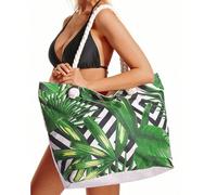 Grande borsa da spiaggia in paglia multifunzionale e classica, ideale per viaggi, tempo libero, spiaggia, campeggio, adatta per famiglie, gruppi di studenti, vacanze di ragazze, gite, mare, nuoto, pic