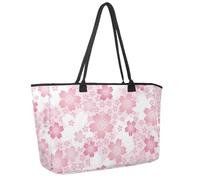 Grande borsa da spiaggia per donne, cultura giapponese fiori colorati motivo floreale borsa da viaggio con tasche borsa a tracolla impermeabile, Multicolore 6., 14.5x20.8x5.5in/37x53x14cm