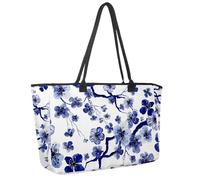 Grande borsa da spiaggia per donne, cultura giapponese fiori colorati motivo floreale borsa da viaggio con tasche borsa a tracolla impermeabile, Multicolore 15., 14.5x20.8x5.5in/37x53x14cm