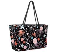 Grande borsa da spiaggia per donne, festa della mamma, amore, mamma, regalo, borsa da viaggio con tasche, borsa a tracolla impermeabile, Multicolore 7, 14.5x20.8x5.5in/37x53x14cm