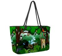 Grande borsa da spiaggia per donne, granchi conchiglie, borsa da viaggio con tasche, borsa a tracolla impermeabile, Multicolore 5., 14.5x20.8x5.5in/37x53x14cm