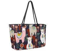 Grande borsa da spiaggia per donne, Halloween Magic Attributes Animals Travel Tote con tasche impermeabile borsa a tracolla, Multicolore 14., 14.5x20.8x5.5in/37x53x14cm