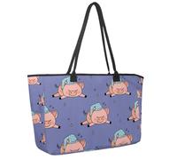 Grande borsa da spiaggia per donne, Halloween Magic Attributes Animals Travel Tote con tasche impermeabile borsa a tracolla, Multicolore 2., 14.5x20.8x5.5in/37x53x14cm