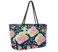 Grande borsa da spiaggia per donne, Halloween Magic Attributes Animals Travel Tote con tasche impermeabile borsa a tracolla, Multicolore 9, 14.5x20.8x5.5in/37x53x14cm