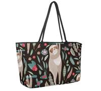 Grande borsa da spiaggia per donne, Halloween Magic Attributes Animals Travel Tote con tasche impermeabile borsa a tracolla, Multicolore 5., 14.5x20.8x5.5in/37x53x14cm