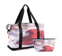 Grande borsa da trasporto a forma di anime rossa con tracolla regolabile, per viaggi in aereo