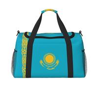 Grande borsa da viaggio con stampa bandiera del Kazakistan, borsa da viaggio impermeabile, borsa da donna, borsone sportivo da palestra per uomo