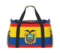 Grande borsa da viaggio con stampa bandiera dell'Ecuador, borsa tote impermeabile per donne, borsone sportivo da palestra per uomo
