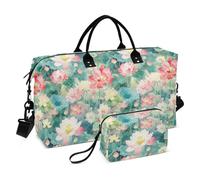 Grande borsa da viaggio da portare con sé, borsa da palestra, sport, borsone con cinghia regolabile per escursionismo, grande capacità, fiori fiori pesca fiume sognante