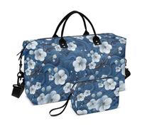 Grande Borsa Da Viaggio Paesaggio Cherry Blossom Blu Grande Borsa Da Palestra con Cinghia Regolabile per Trekking 2 Pz Set bolsa de gym para mujer
