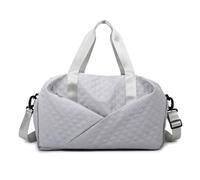 Grande borsa da viaggio, palestra sportiva per uomo e donna, con tasche sul naso, scomparto per scarpe, borsa da viaggio sportiva da donna, Grigio chiaro