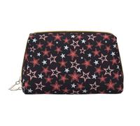 Grande borsa da viaggio per cosmetici, in pelle di PVC, con cerniera, con stella rossa, borsa per cosmetici portatile per la cura della pelle, borsa da toilette da donna