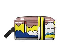 Grande borsa da viaggio per cosmetici riutilizzabile, kit da viaggio, custodia per articoli da toeletta, trucco e accessori con stampa in stile Lichtenstein