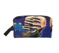 Grande borsa da viaggio per cosmetici riutilizzabile, kit da viaggio, custodia per articoli da toeletta, trucco e accessori con stampa Cosmic Voyage