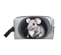 Grande borsa da viaggio per cosmetici riutilizzabile, kit da viaggio, custodia portaoggetti con stampa Mouse in the Hole per articoli da toeletta, trucco e accessori