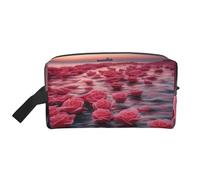 Grande borsa da viaggio per cosmetici riutilizzabile, kit da viaggio, stampa rose by the sea, custodia per articoli da toeletta, trucco e accessori