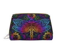 Grande borsa da viaggio per il trucco, con mandala indiani, libellula, in pelle di PVC, portatile, con cerniera, borsa per la cura della pelle, trousse per trucchi da donna