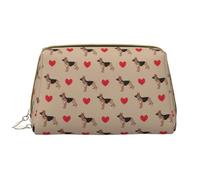 Grande borsa da viaggio per il trucco, con simpatico cane pastore tedesco, in pelle PVC, portatile, con cerniera, borsa per la cura della pelle, trousse per trucchi da donna