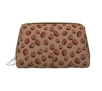 Grande borsa da viaggio per il trucco, in pelle di PVC, con stampa a chicchi di caffè, borsa per cosmetici da donna, con cerniera, borsa per la cura della pelle, trousse per trucchi da donna