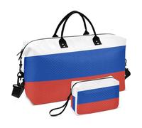 Grande borsa da viaggio per la notte con articoli da toeletta per il trekking 2 pezzi set bandiera Russia