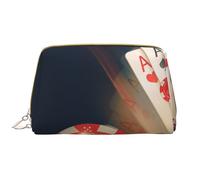 Grande borsa da viaggio per trucchi - Casino Poker Chips Pvc Leather Portable Cosmetic Bag per donne con cerniera, borsa per la cura della pelle, borsa per il trucco borsa da toilette per le donne