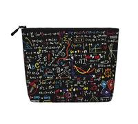 Grande borsa di canapa falsa dell'organizzatore cosmetico della formula della matematica, sacchetto resistente all'acqua con cerniera per il viaggio quotidiano