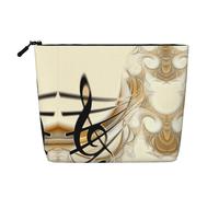 Grande borsa di canapa falsa dell'organizzatore cosmetico della nota musicale, sacchetto resistente all'acqua con cerniera per il viaggio quotidiano