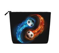 Grande borsa falsa della canapa dell'organizzatore cosmetico della palla da calcio, sacchetto con cerniera resistente all'acqua per il viaggio quotidiano