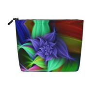 Grande borsa falsa della canapa dell'organizzatore cosmetico floreale astratto, sacchetto con cerniera resistente all'acqua per il viaggio quotidiano