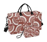Grande borsa giapponese bianca per il weekender, borsa tote con cinghia regolabile per yoga impermeabile, Ventaglio bianco giapponese, 1 size