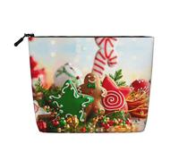 Grande borsa in canapa finta con omino di pan di zenzero, organizer per cosmetici e caramelle, impermeabile, con cerniera, per viaggi quotidiani