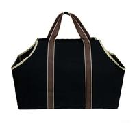 Grande borsa in tela per legna da ardere, funzionale, grande, in tela, 66 x 33 x 44 cm, borsa per il trasporto in legno (nero)