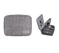 Grande borsa organizer da viaggio per cavi, 27 x 20 x 10 cm, organizer per elettronica con doppio strato, divisori regolabili, custodia impermeabile per cavi, power bank, caricabatterie, tablet