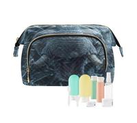 Grande borsa per il trucco con elefanti immagine visiva 3D impermeabile portamonete da donna da viaggio